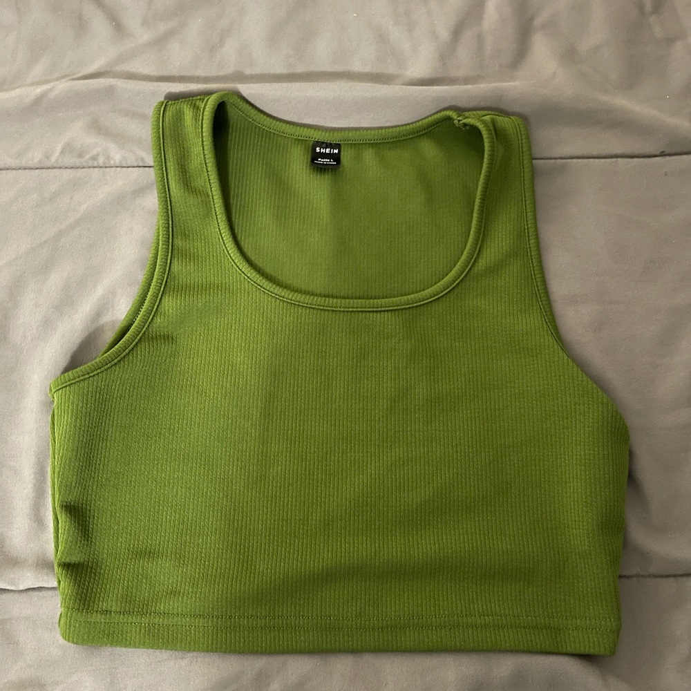 Green Shein crop top tank top